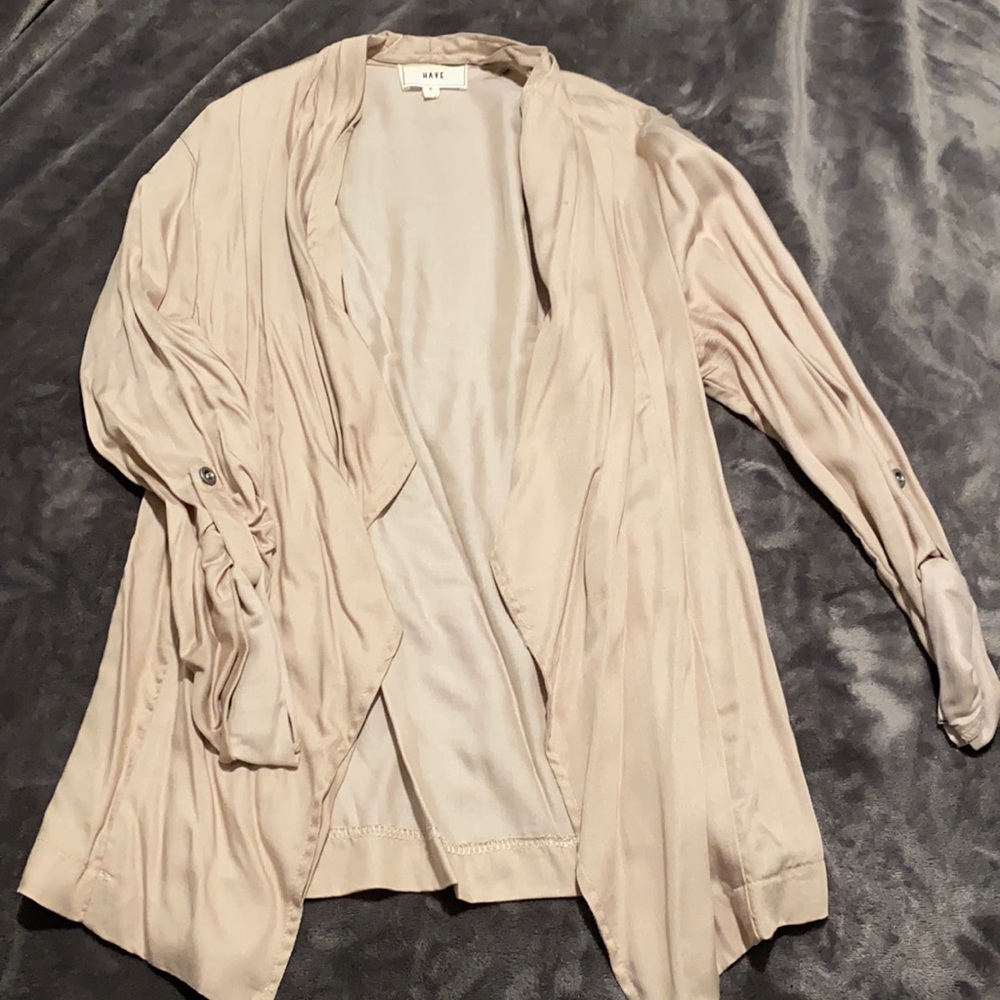 Cream blazer with sleeve detailing
